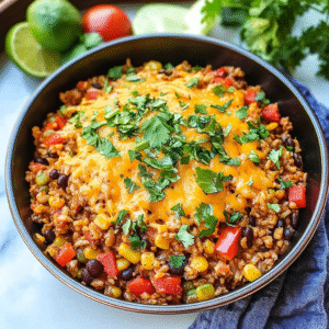 Cheesy Taco Rice Skillet Dinner Recipe