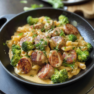 Creamy Kielbasa and Broccoli Skillet Recipe