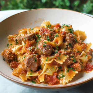 Delicious Italian Sausage with Bow Tie Pasta
