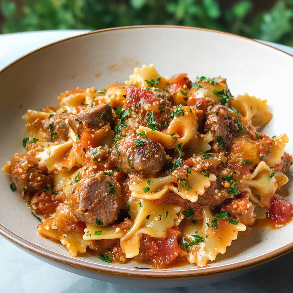 Delicious Italian Sausage with Bow Tie Pasta