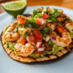 Grilled Shrimp Tostadas with Guacamole