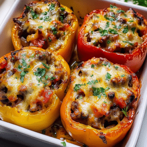 Mushroom Stuffed Bell Peppers Recipe