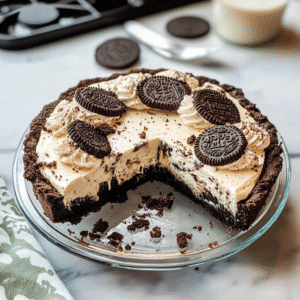 Oreo Cookie Crust Flag Pie