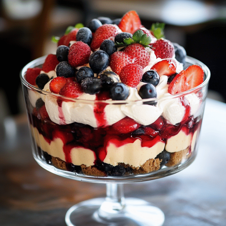 Oreo Trifle with Blueberries & Strawberries
