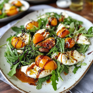 Peach Burrata Arugula Salad Recipe