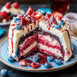 Red White & Blue Marble Cake