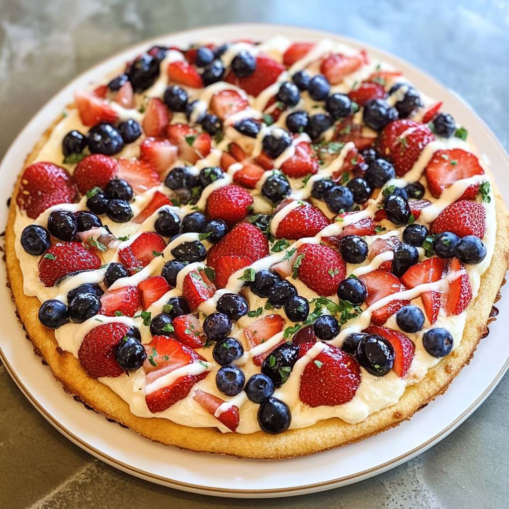 Red, White, and Blue Fruit Pizza