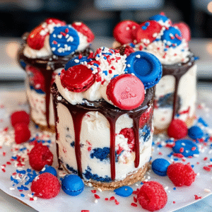 Red, White, and Blue Mini Oreo Pies Recipe