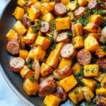 Sheet Pan Sausage and Sweet Potatoes Recipe