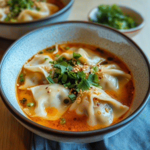 Thai Red Coconut Gyoza Soup Recipe