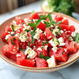 Watermelon Feta Mint Salad Recipe