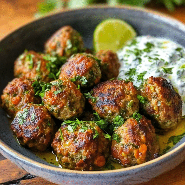 Baked Greek Lentil Meatballs with Tzatziki