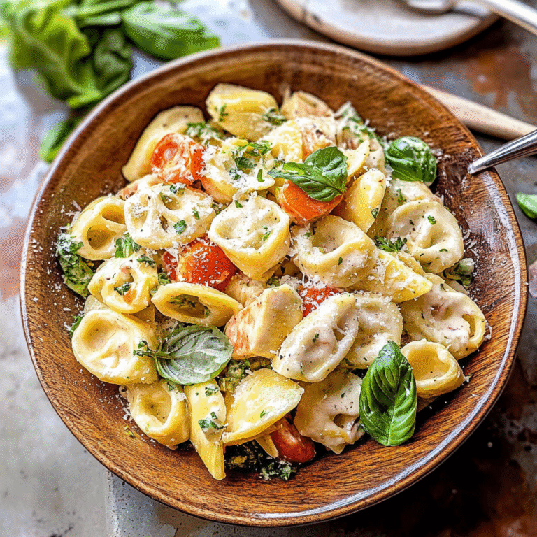 Creamy Cheese Tortellini Caesar Pasta Salad
