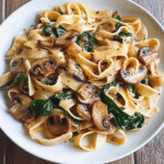 Creamy Mushroom Spinach Pasta Recipe
