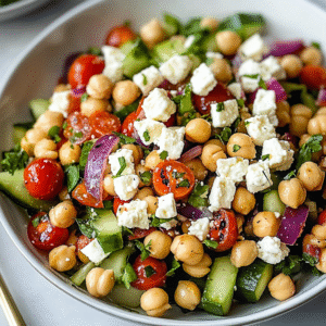 Delicious Mediterranean Chickpea Feta Salad