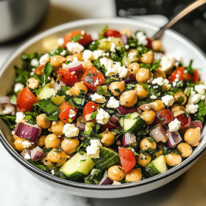 Delicious Mediterranean Chickpea Feta Salad