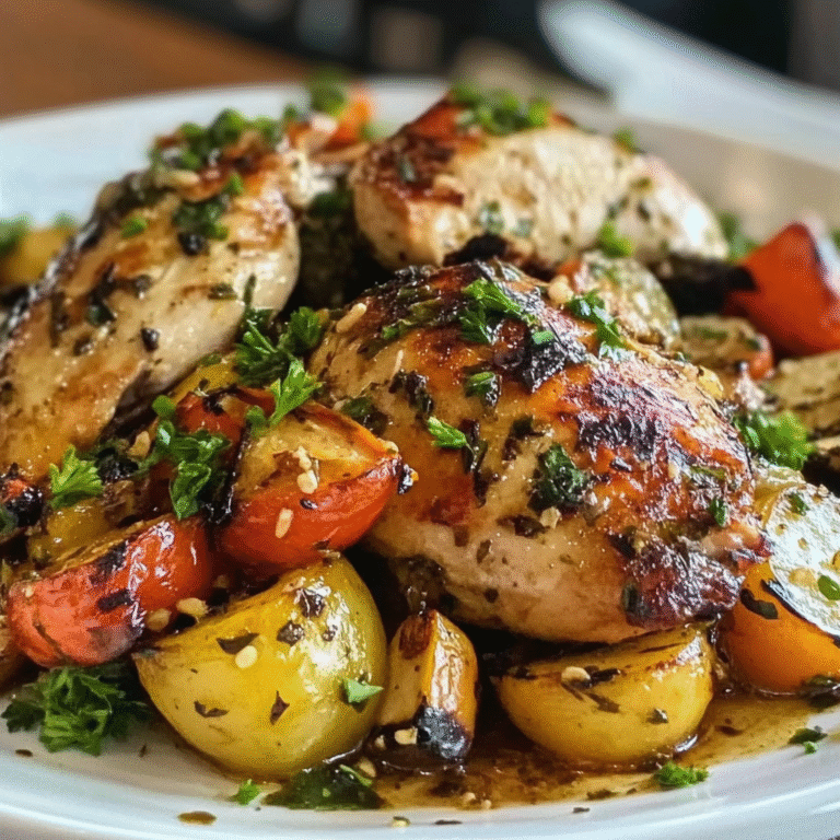 Garlic Herb Roasted Chicken with Vegetables Recipe