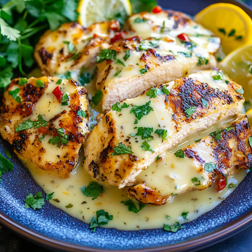 Grilled Salsa Verde Pepper Jack Chicken
