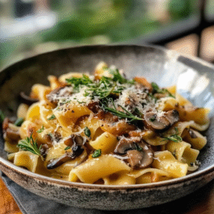 Rosemary Honey Butter Pasta with Crispy Mushrooms