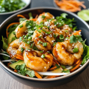 Spring Roll Bowls with Sweet Garlic Lime Sauce