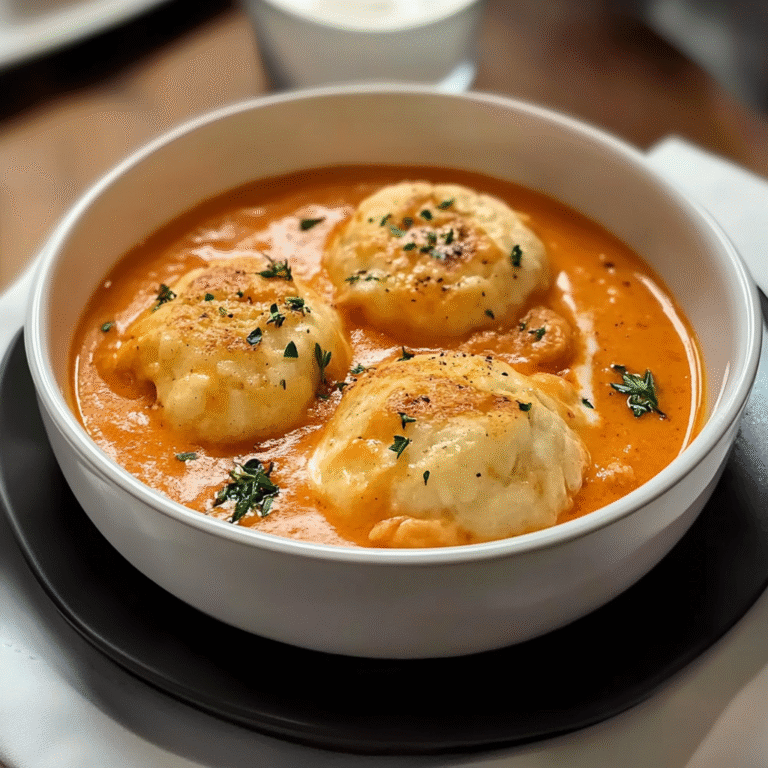 Tomato Soup with Cheddar Bay Dumplings Recipe