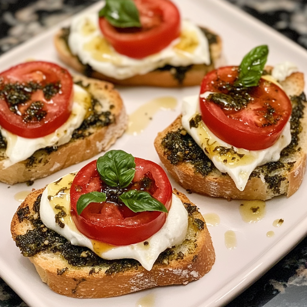 Caprese Crostini Ghosts