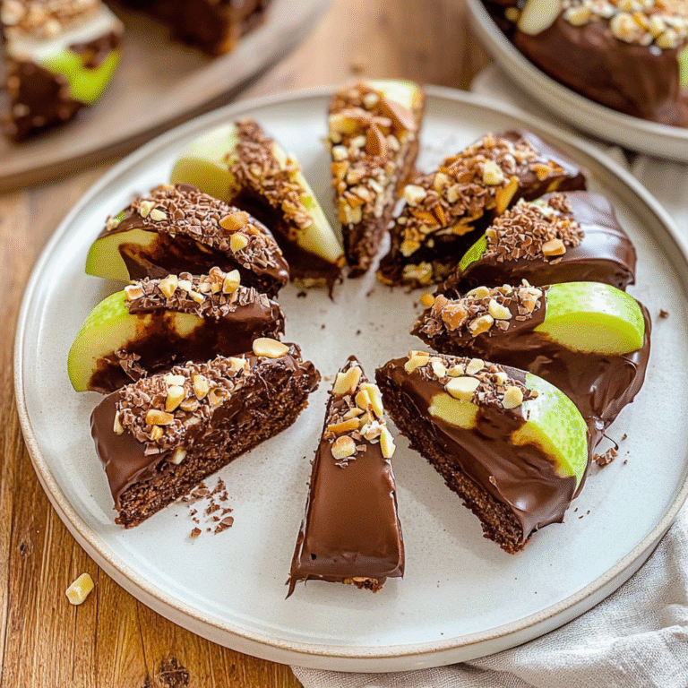Chocolate Dipped Apple Slices Treat Recipe