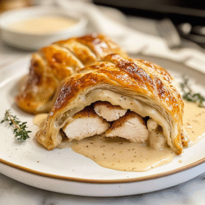 Chicken Wellington with Dijon Cream Sauce