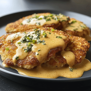 German Schnitzel with Fondue Sauce