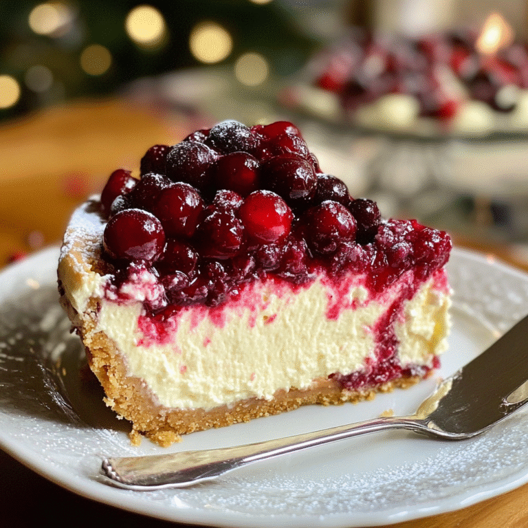 Christmas Cheesecake with Cranberry Jam